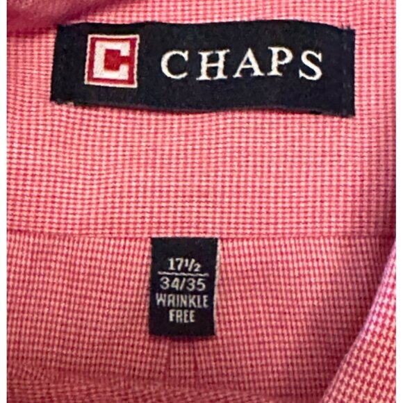 Men's Chaps Classic Fit Wrinkle Pink Button-Down Dress Shirt Cotton Blend Size X - Picture 13 of 16